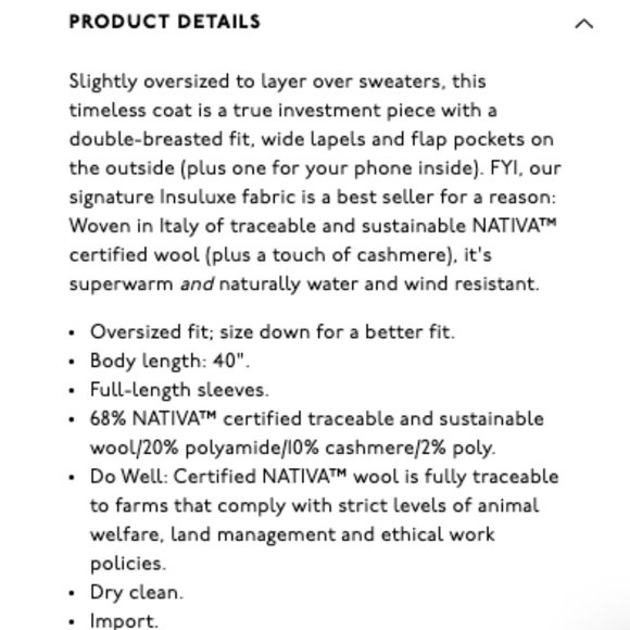 Madewell Averdon Coat in Insuluxe fabric XXS - Picture 11 of 11